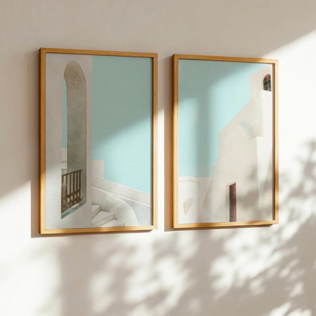 Kit 2 Quadros Minimalist Greece