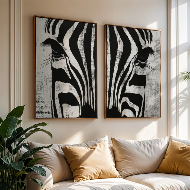 Kit 2 Quadros Zebra
