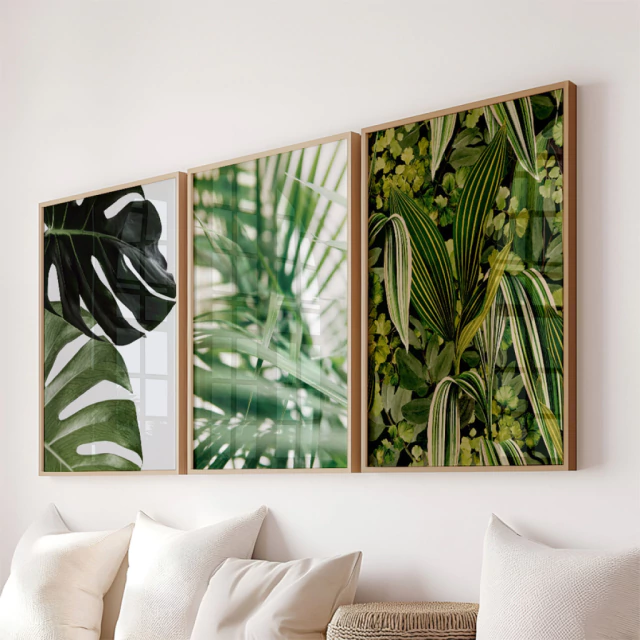 Kit 3 Quadros Caminho das Folhas