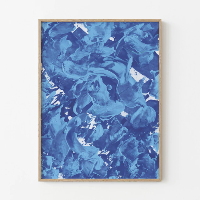 Quadro Abstrato Horizonte Azul