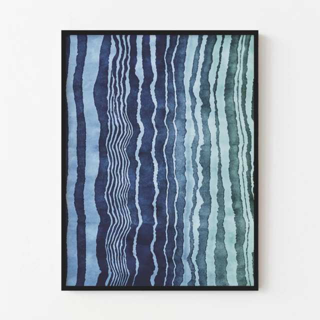 Quadro Abstrato Linhas Oceânicas
