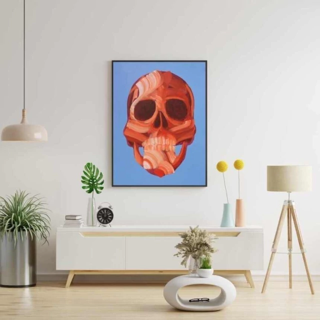 Quadro Caveira Colorido XVIII