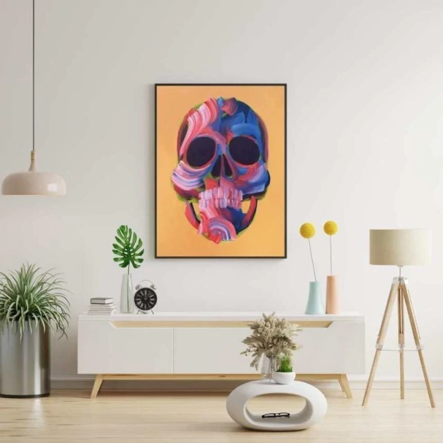 Quadro Caveira Colorido XX