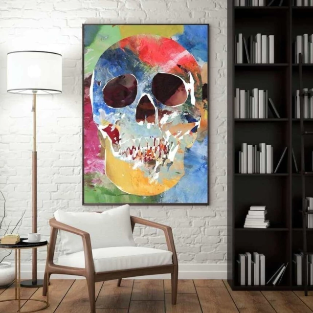 Quadro Caveira Colorido XXI
