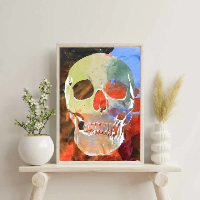 Quadro Caveira Colorido XXIV