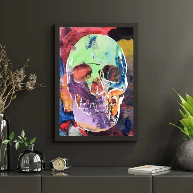 Quadro Caveira Colorido XXV