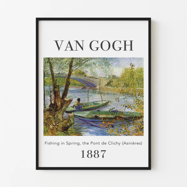 Quadro Fishing in Spring, the Pont de Clichy (Asnières), by Van Gogh