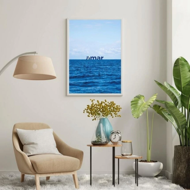 Quadro Frase "AMAR" Azul