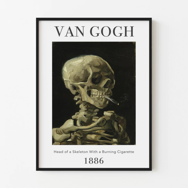 Quadro Head of a Skeleton With a Burning Cigarette, by Van Gogh