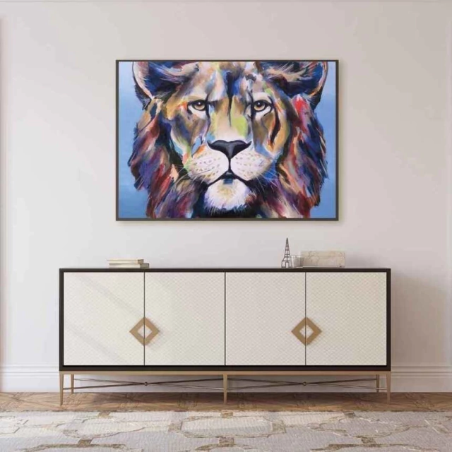 Quadro Leão Aura Vibrante