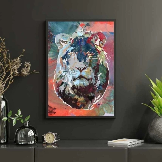 Quadro Leão Força Vibrante I