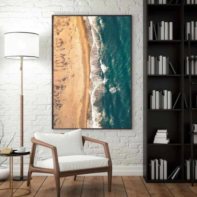 Quadro Metade Praia, Metade Mar