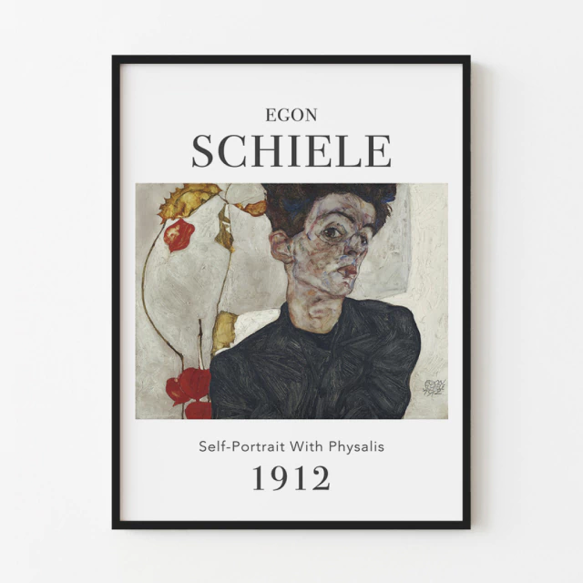 Quadro Self-Portrait with Physalis, by Egon Schiele