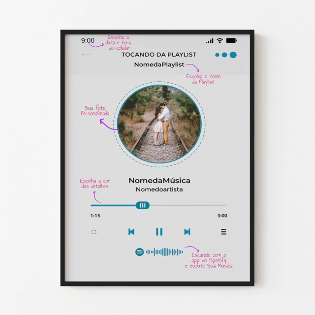 Quadro Spotify Personalizável