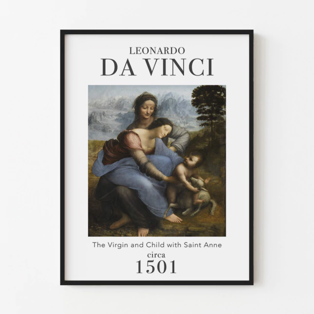 Quadro The Virgin and Child with Saint Anne, by Leonardo da Vinci