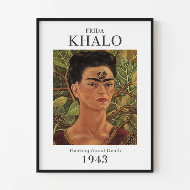 Quadro Thinking About Death, by Frida Kahlo