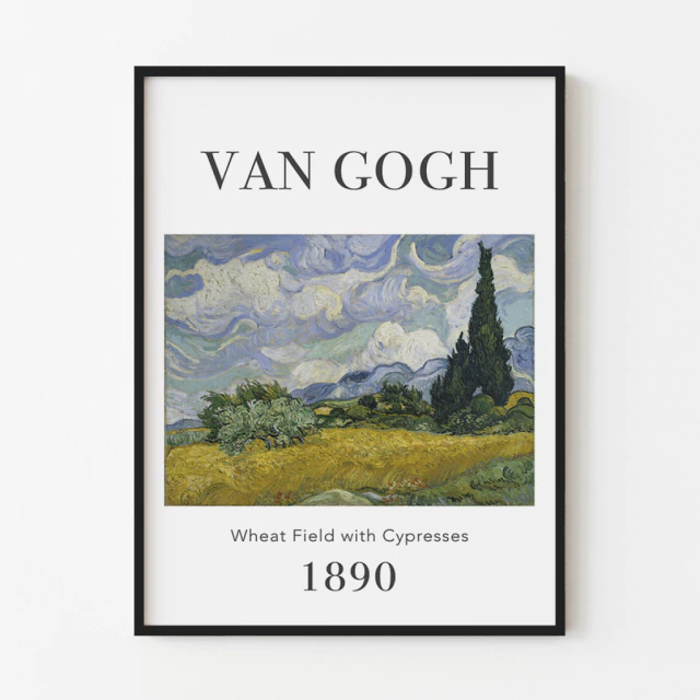 Quadro Wheat Field with Cypresses, by Van Gogh